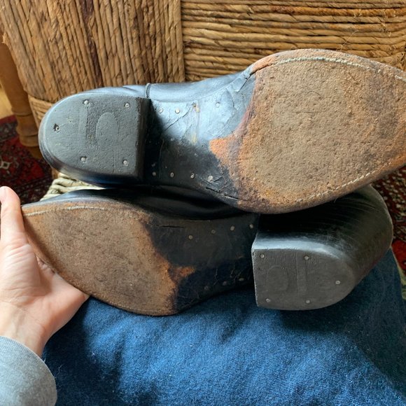 Boot Masters // Black Leather Western Ankle Boots - Picture 8 of 12